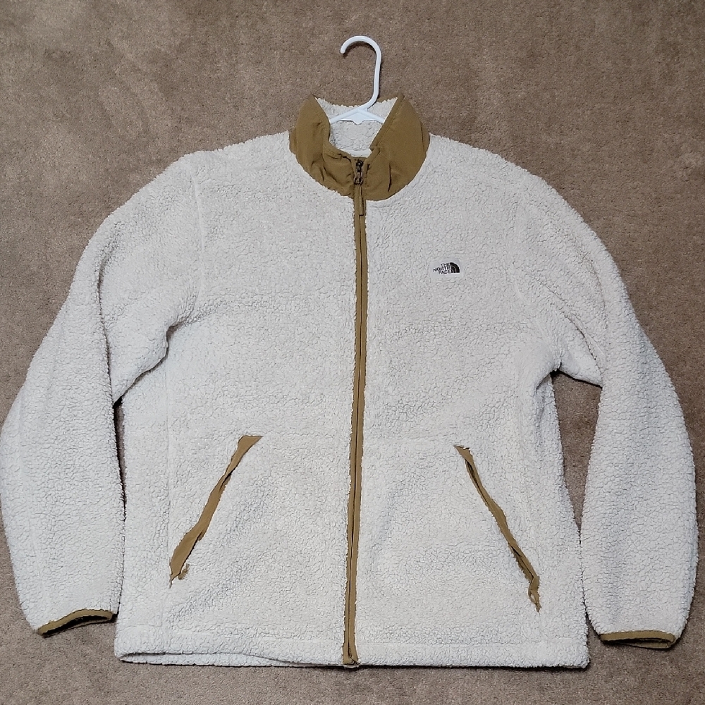 The North Face Cream and Tan Fleece Jacket